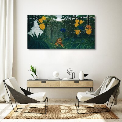 Mysterious forest with wild nature Canvas wall art