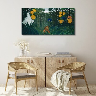 Mysterious forest with wild nature Canvas wall art