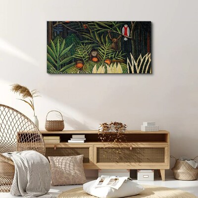 Tropical jungle with monkeys Print on canvas