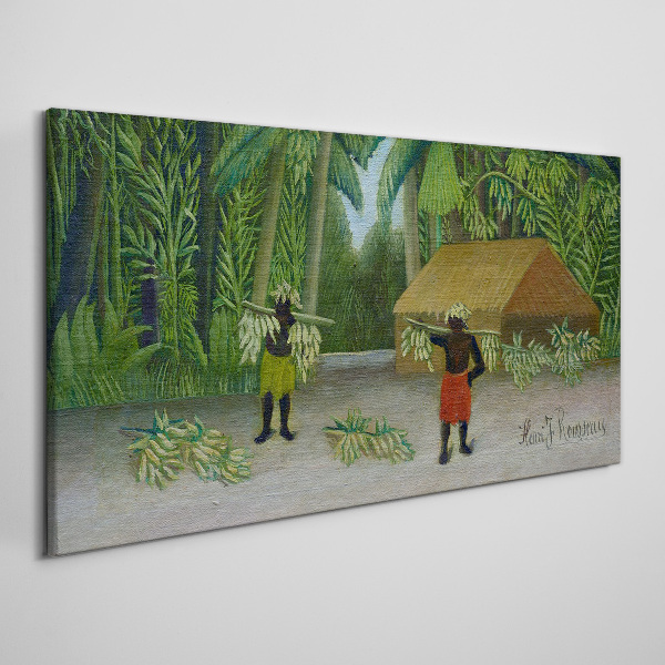 Banana harvest in a tropical landscape Print on canvas
