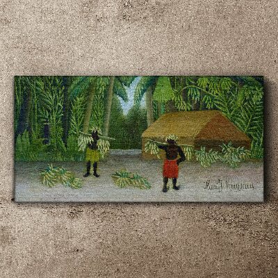 Banana harvest in a tropical landscape Print on canvas