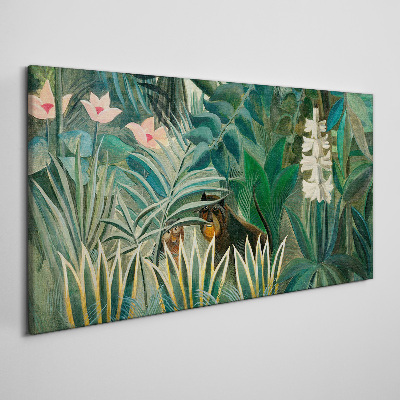 Mysterious forest with wild animals Canvas wall art