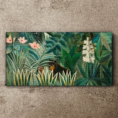 Mysterious forest with wild animals Canvas wall art