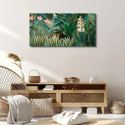 Mysterious forest with wild animals Canvas wall art