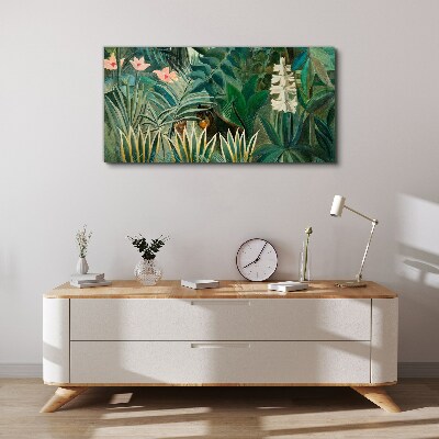 Mysterious forest with wild animals Canvas wall art
