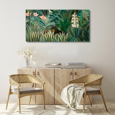 Mysterious forest with wild animals Canvas wall art
