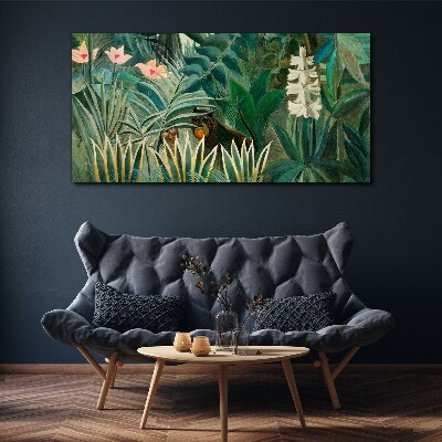 Mysterious forest with wild animals Canvas wall art