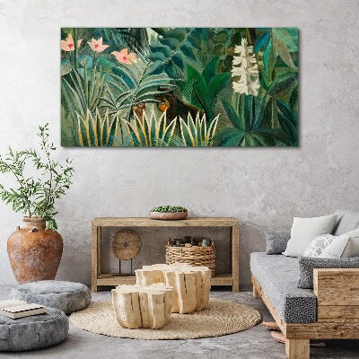 Mysterious forest with wild animals Canvas wall art