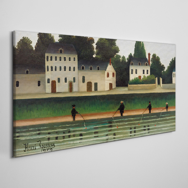 Fish hunters by the river Canvas wall art