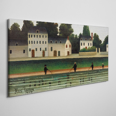 Fish hunters by the river Canvas wall art