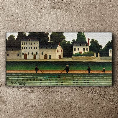 Fish hunters by the river Canvas wall art