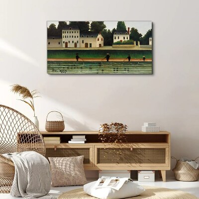 Fish hunters by the river Canvas wall art