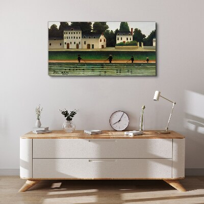 Fish hunters by the river Canvas wall art