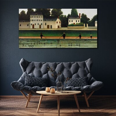 Fish hunters by the river Canvas wall art