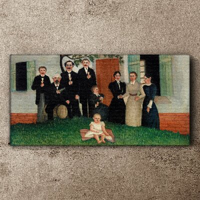 Family meeting in the garden Canvas wall art