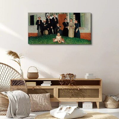 Family meeting in the garden Canvas wall art