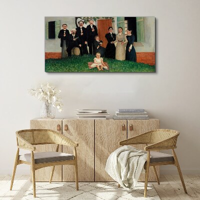 Family meeting in the garden Canvas wall art