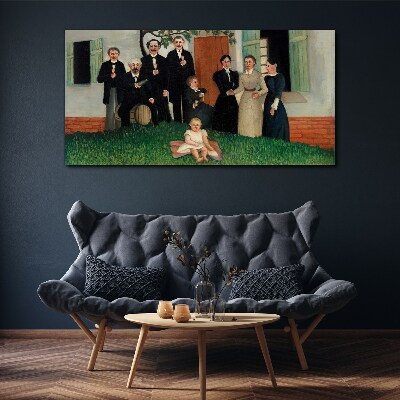 Family meeting in the garden Canvas wall art