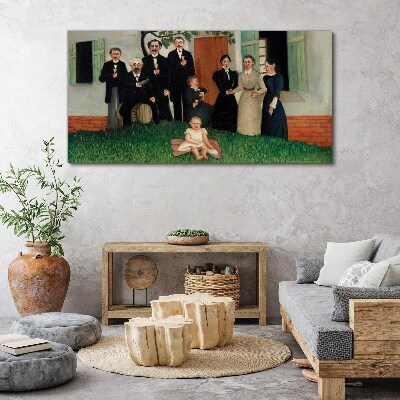Family meeting in the garden Canvas wall art