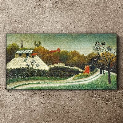 Countryside scenery with trees Print on canvas