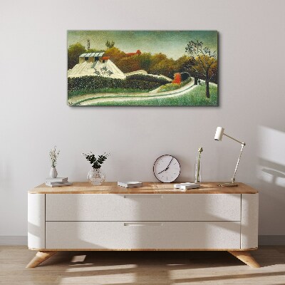 Countryside scenery with trees Print on canvas