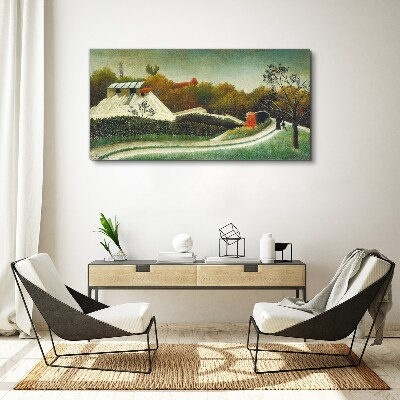 Countryside scenery with trees Print on canvas