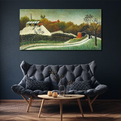 Countryside scenery with trees Print on canvas