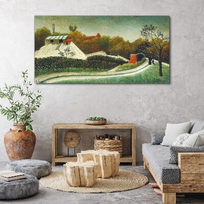 Countryside scenery with trees Print on canvas