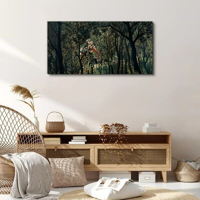 Mysterious Rider in the Forest Print on canvas