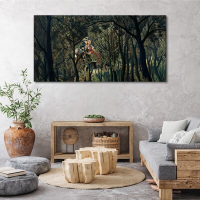 Mysterious Rider in the Forest Print on canvas