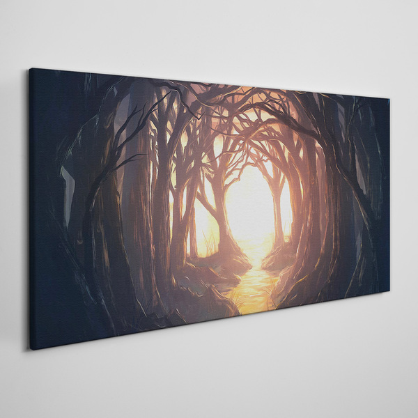 Light in the forest Canvas wall art