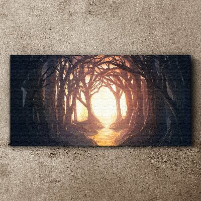 Light in the forest Canvas wall art