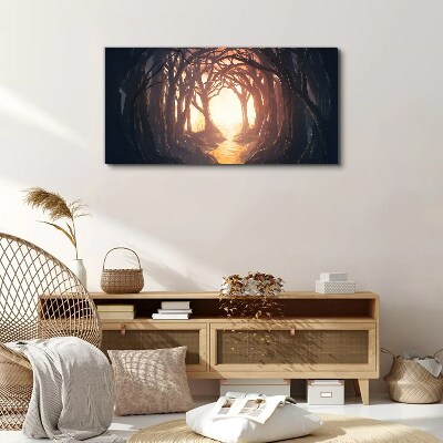 Light in the forest Canvas wall art