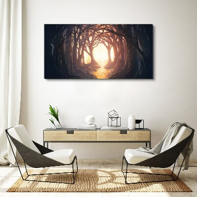 Light in the forest Canvas wall art