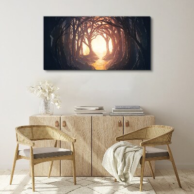 Light in the forest Canvas wall art