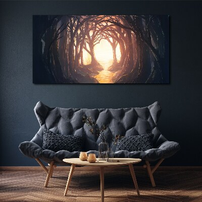Light in the forest Canvas wall art