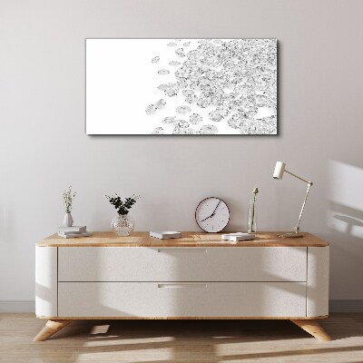 Crystal rain on white background Canvas wall art