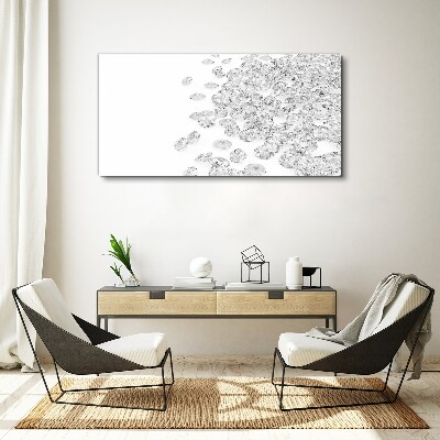 Crystal rain on white background Canvas wall art