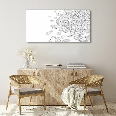 Crystal rain on white background Canvas wall art