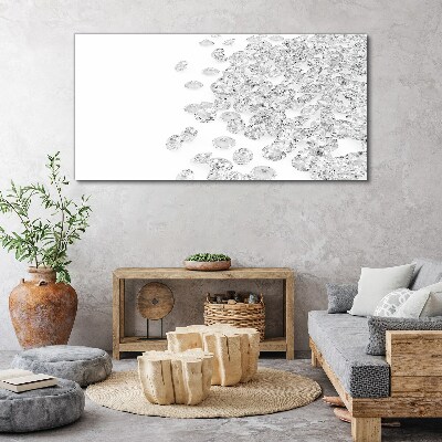 Crystal rain on white background Canvas wall art