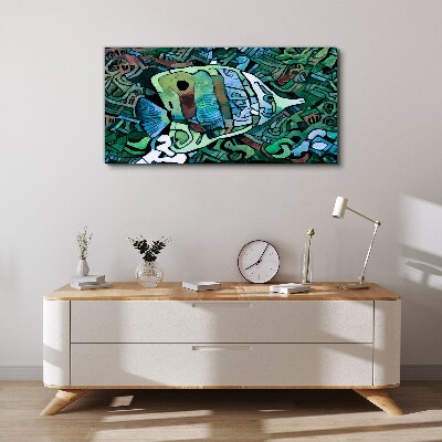 Colorful fish world Print on canvas