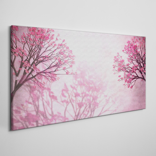 Pink flowers in spring aura Print on canvas