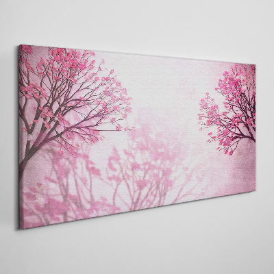 Pink flowers in spring aura Print on canvas