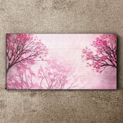 Pink flowers in spring aura Print on canvas