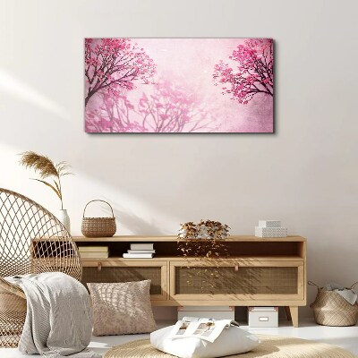 Pink flowers in spring aura Print on canvas