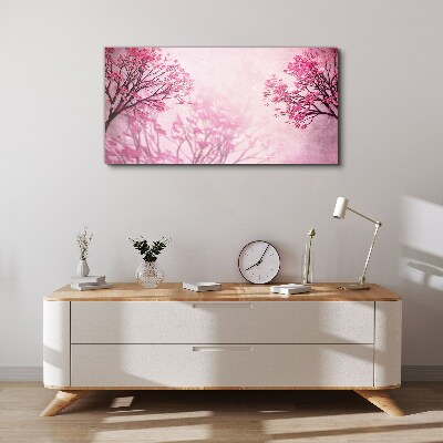 Pink flowers in spring aura Print on canvas