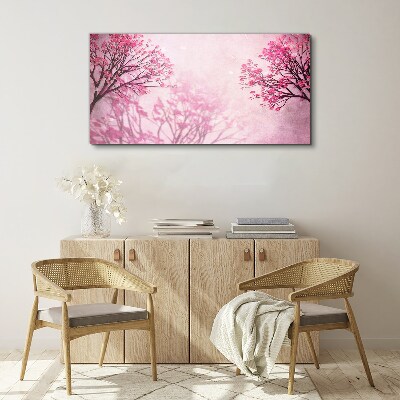 Pink flowers in spring aura Print on canvas