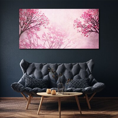Pink flowers in spring aura Print on canvas