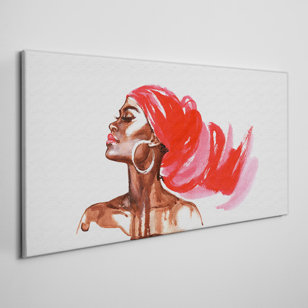 Portrait of a woman with red hair Canvas wall art
