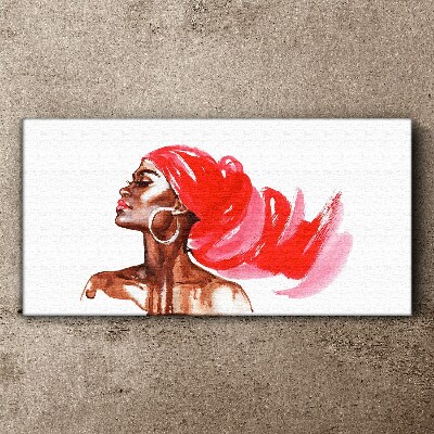 Portrait of a woman with red hair Canvas wall art